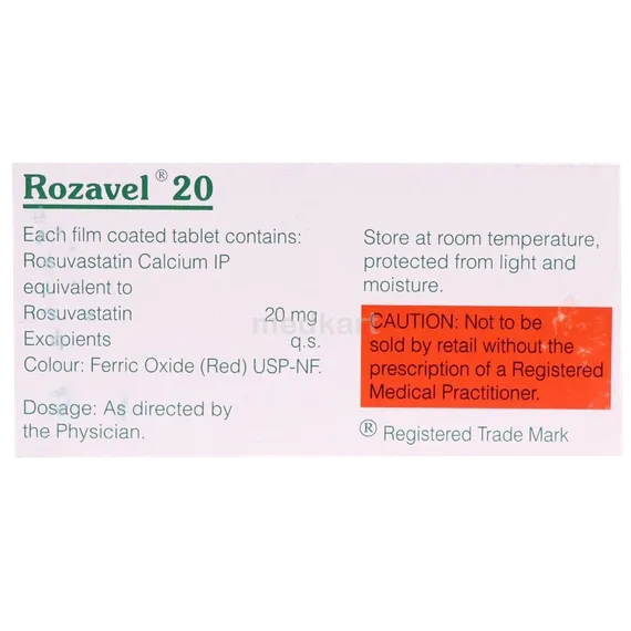 rozavel 20mg tablet 10's